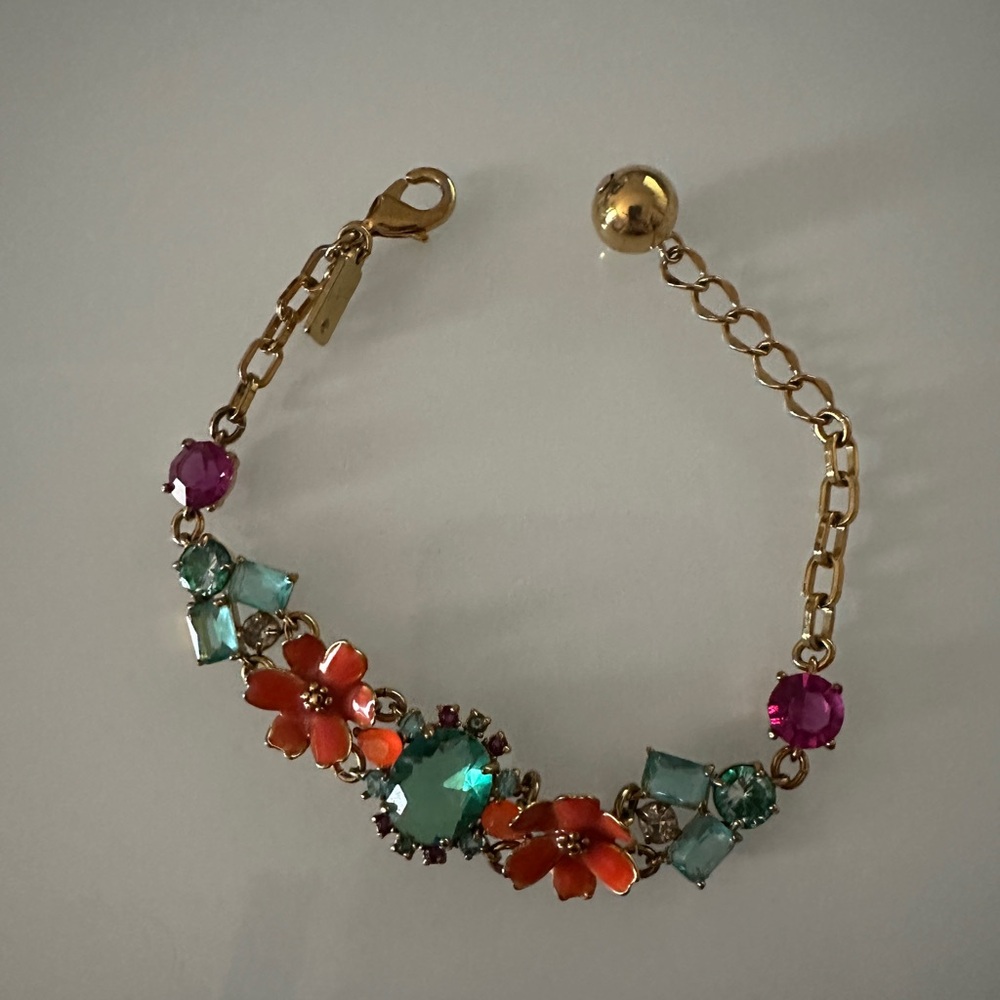 kate spade Gold Bracelet with Pink, Green, and Orange Accents
